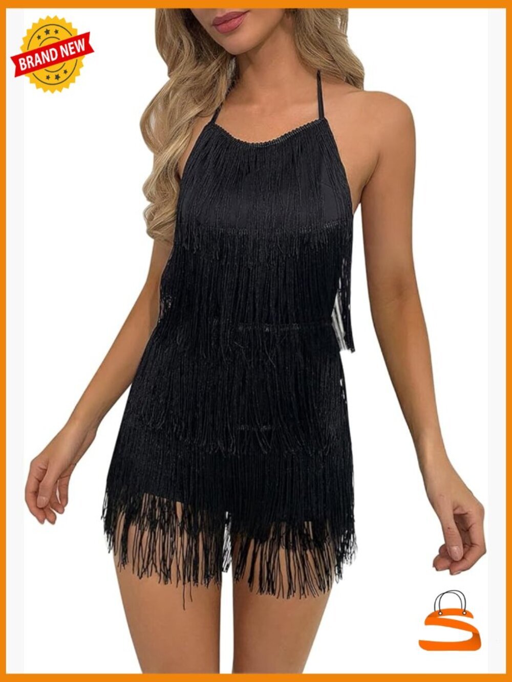 Vintage Sexy Backless Fringe Dress Jumpsuit Club Party Romper Bodysuit